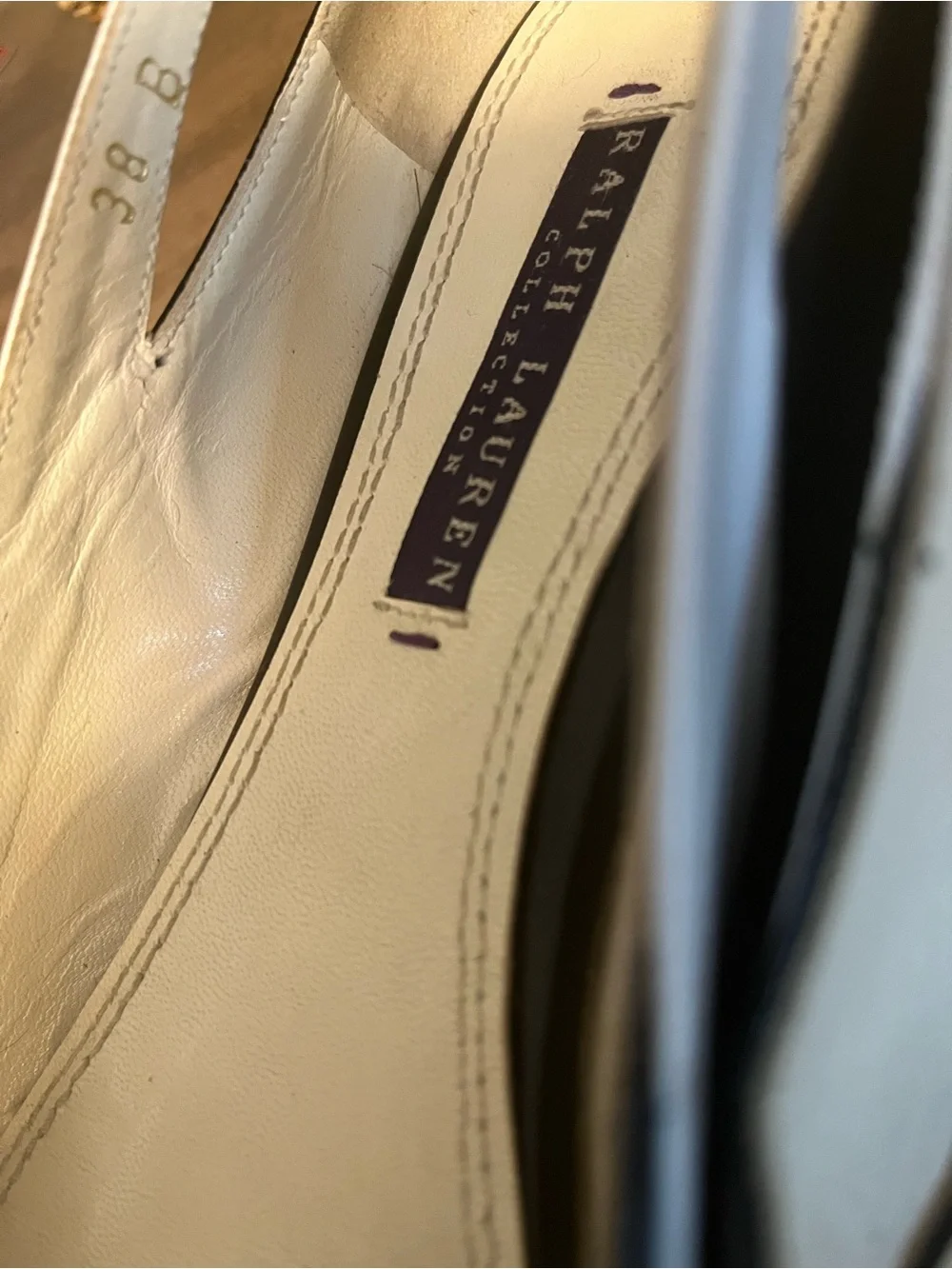 Authentic Ralph Lauren Vintage Purple Label Leather Ballet Flats